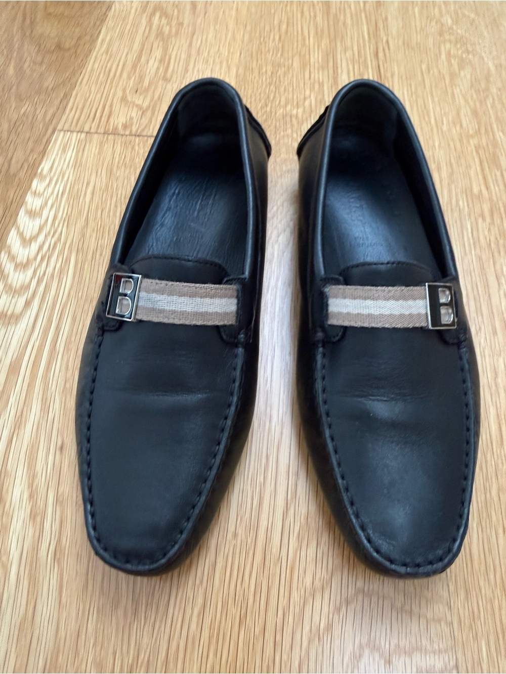 Vintage Bally Black Leather Loafers, Size 6 1/2